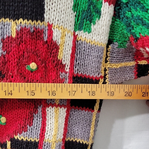 Vintage 1991 The Eagles Eye  Chrismas Ecuestrian  Knit Cardigan Sweater Size S - Picture 7 of 8